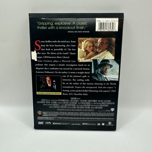 Just Cause DVD Featuring Sean Connery And Laurence Fishburne Warner Bros 1995 R - Picture 3 of 4